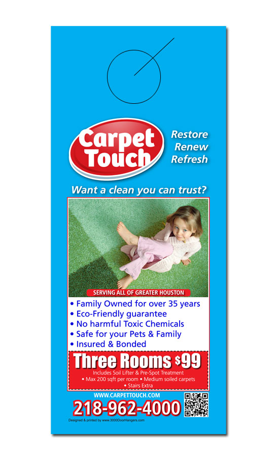 carpet cleaning door hanger samples