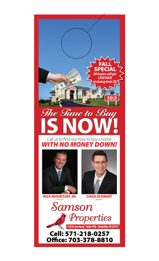 Real Estate Door Hanger Samples