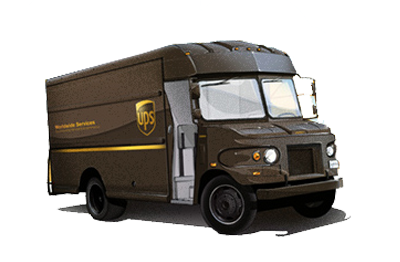 Vector of UPS Truck door hanger shipping by ups