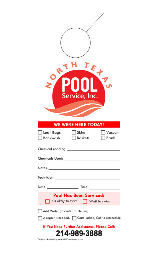Pool Service Door Hanger Samples