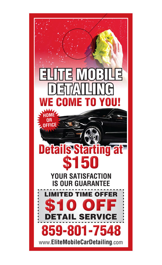 Auto Detailing Door Hanger Samples - 3000 Doorhangers