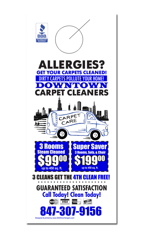 Carpet Cleaning Door Hanger Samples 3000 Doorhangers