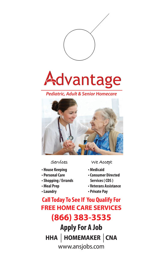 In Home Care Door Hanger Samples 3000 Doorhangers