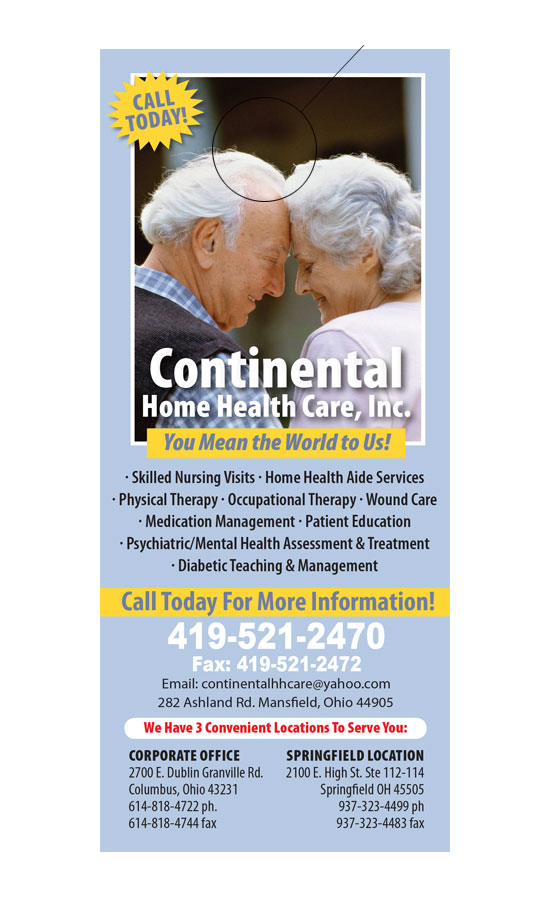 In Home Care Door Hanger Samples 3000 Doorhangers