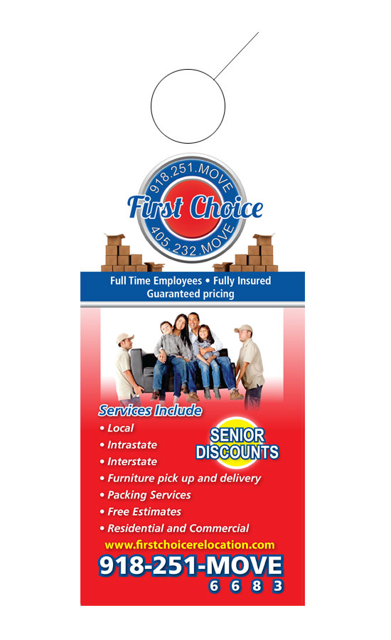 Moving Company Door Hanger Samples 3000 Doorhangers
