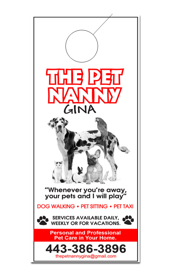 Pet Service Door Hanger Samples 3000 Doorhangers
