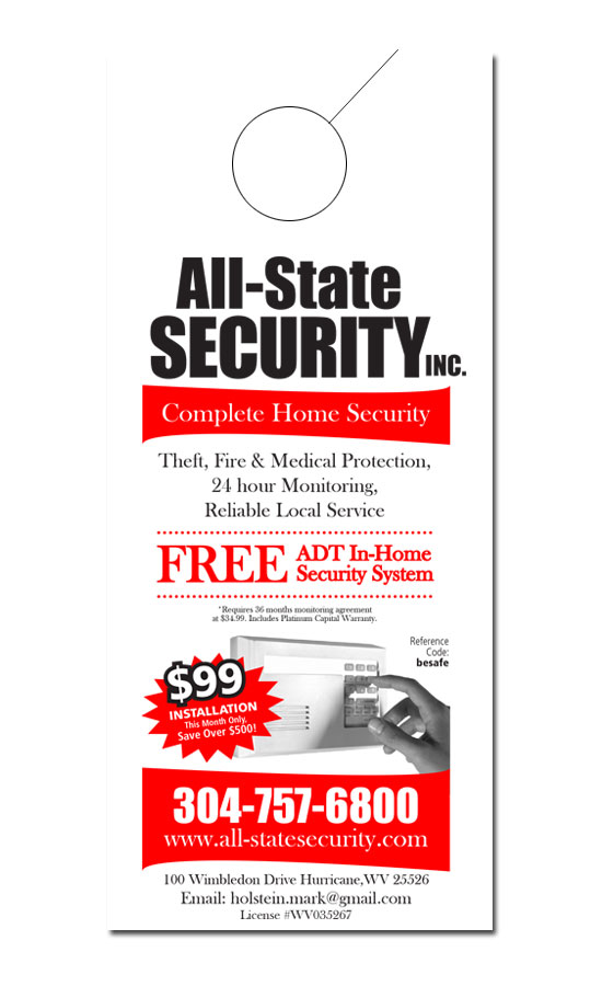 Security Door Hanger Samples 3000 Doorhangers