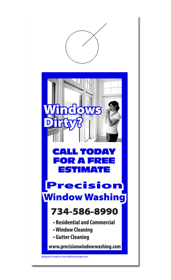 Window Cleaning Door Hanger Samples - 3000 Doorhangers