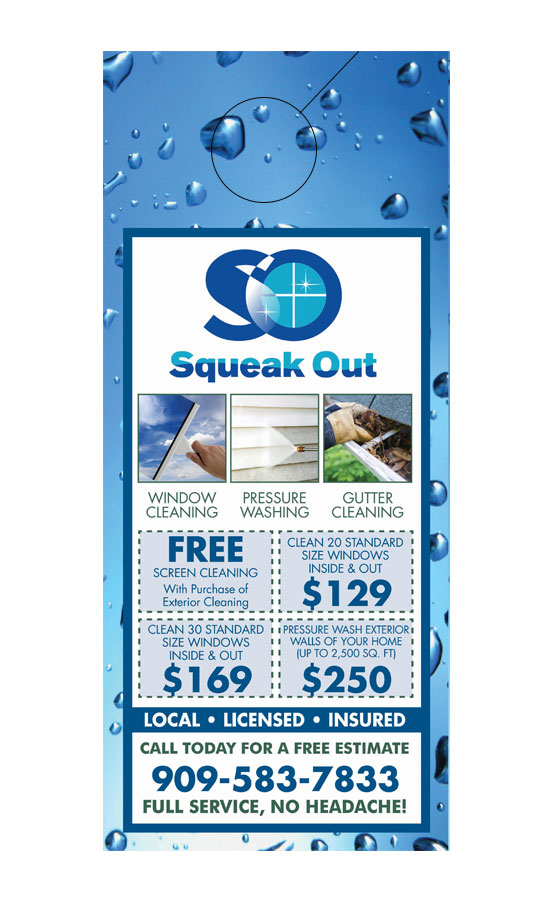 Window Cleaning Door Hanger Samples - 3000 Doorhangers